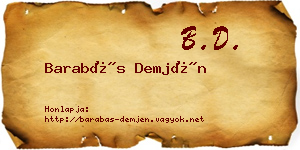 Barabás Demjén névjegykártya
